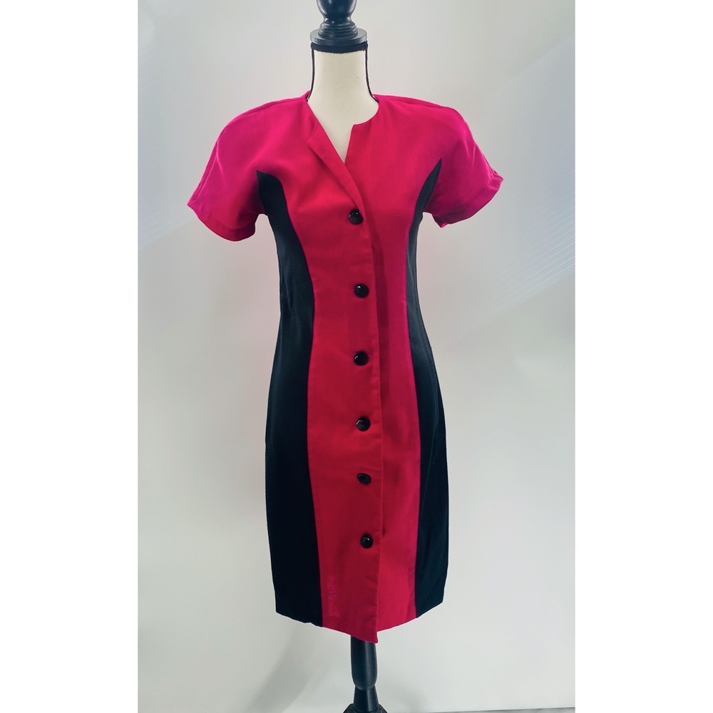 Jessica Howard by Mitchell Rodell Vintage 80's Sheath  Short Sleeve Dress